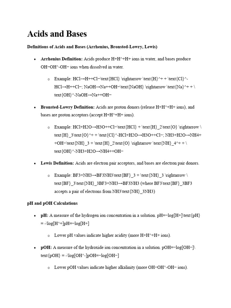 Acids and Bases | Download Free PDF | Ph | Acid