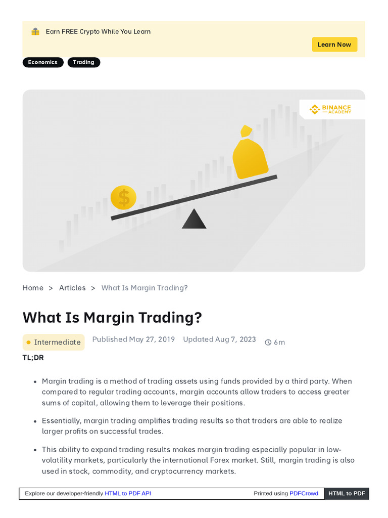 Academy Binance Com en Articles What Is Margin Trading | PDF | Margin  (Finance) | Leverage (Finance)