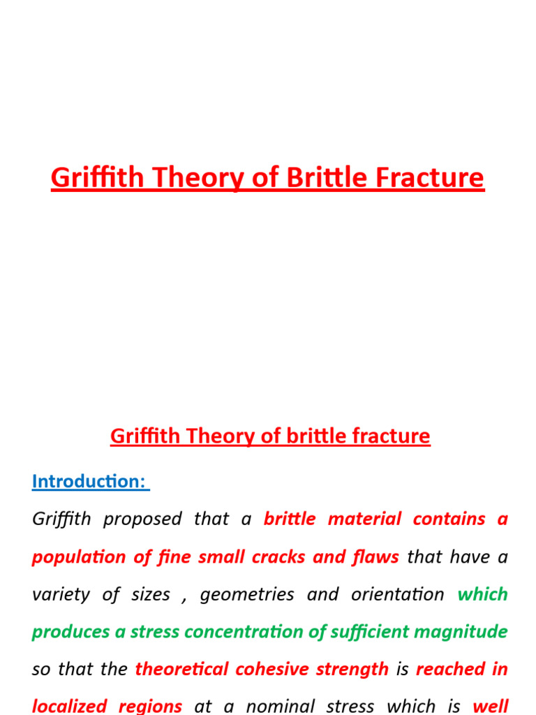 Griffith Theory of Brittle Fracture | PDF | Fracture Mechanics | Fracture