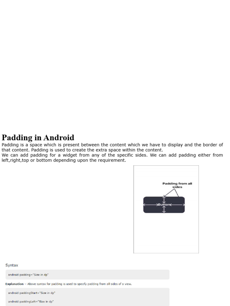 Understanding Padding in Android Layouts | PDF | Computing | Computer ...