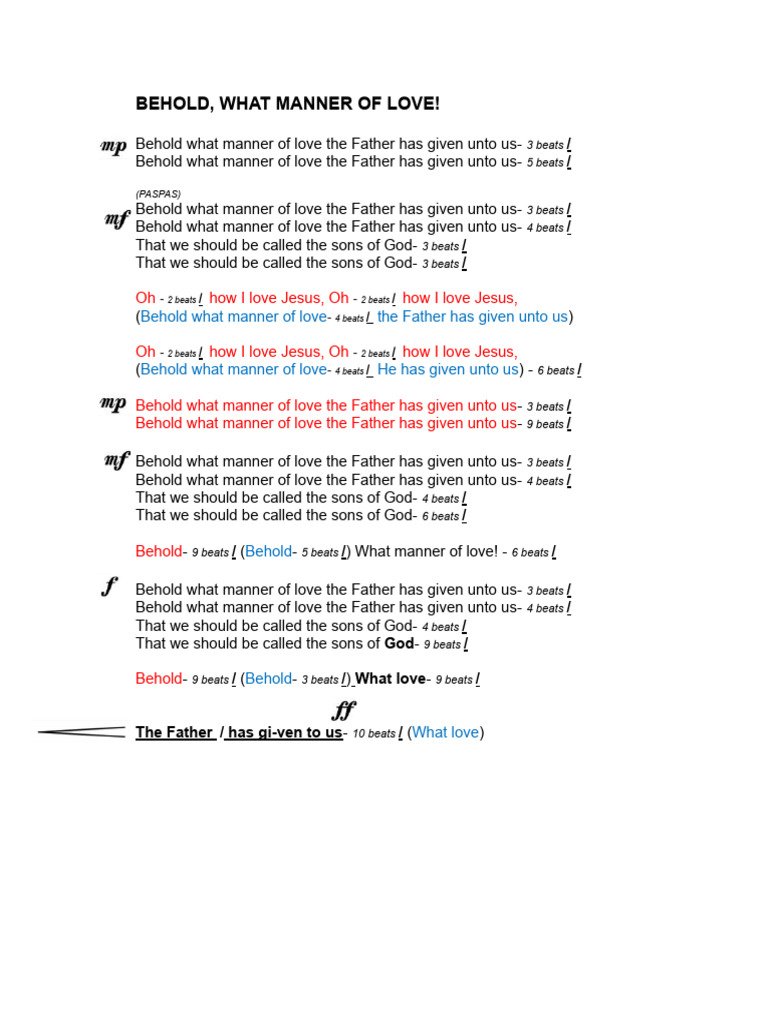 Behold what manner of love lyrics pdf sports recreation cooking
