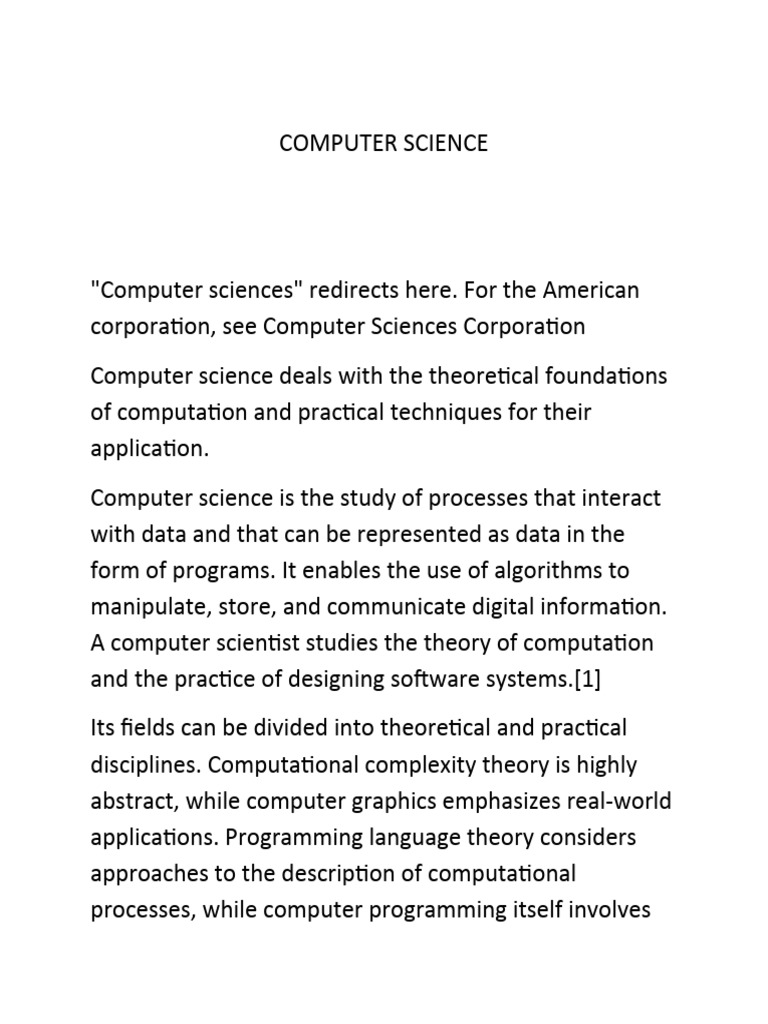 Computer Science. | PDF