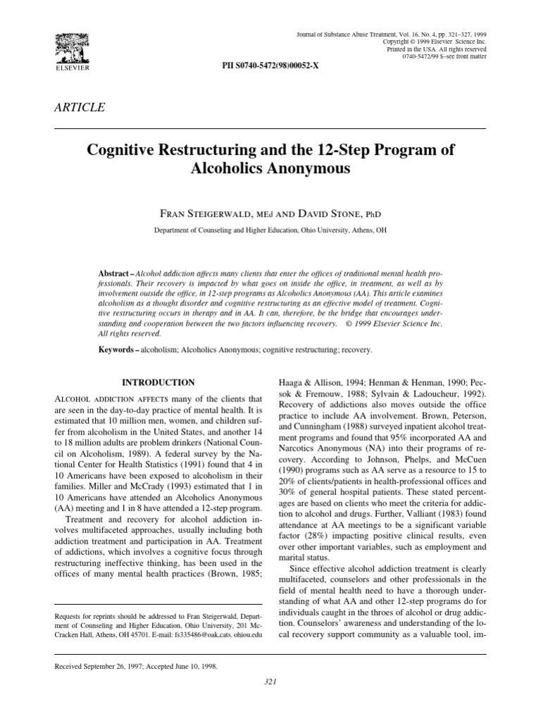 1 s2.0 S074054729800052X Main | PDF | Twelve Step Program | Alcoholics ...