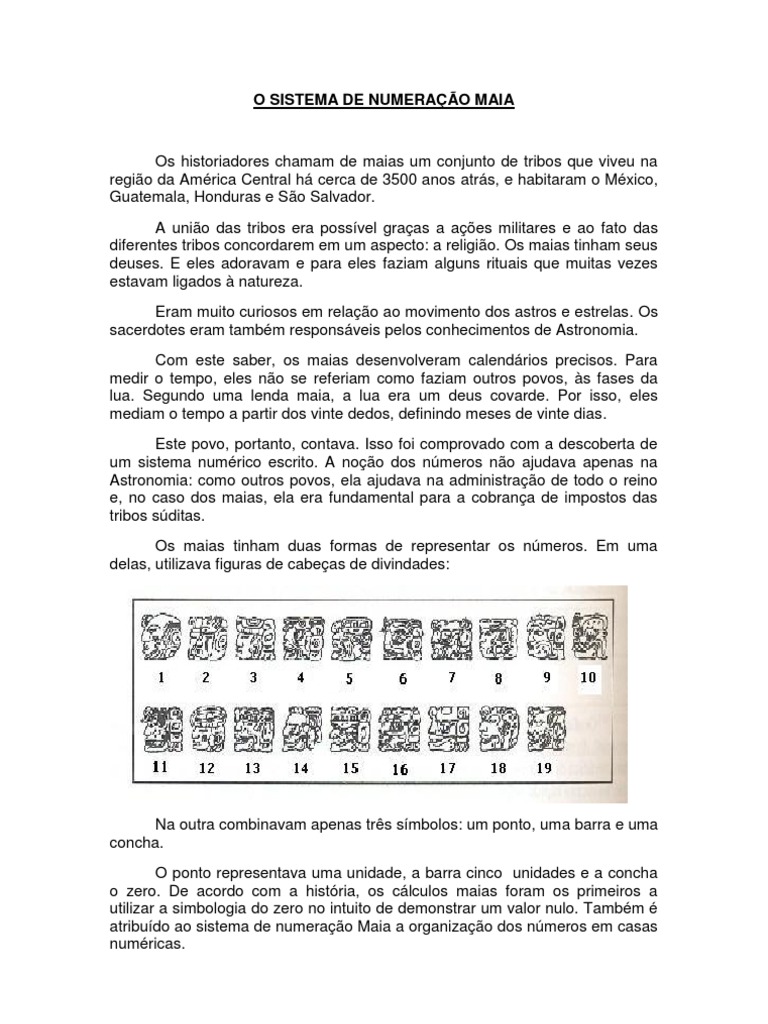 O Sistema de Numeração Maia | PDF | Civilização Maia | Tempo