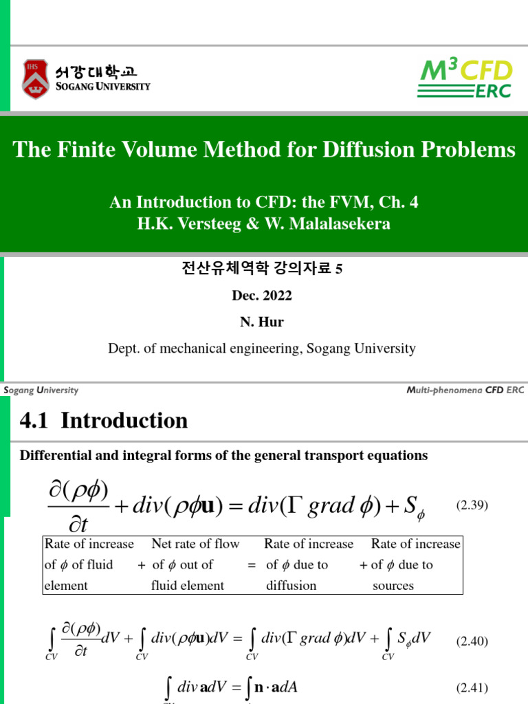 FVM for Diffusion Problems Overview | PDF | Computational Fluid ...