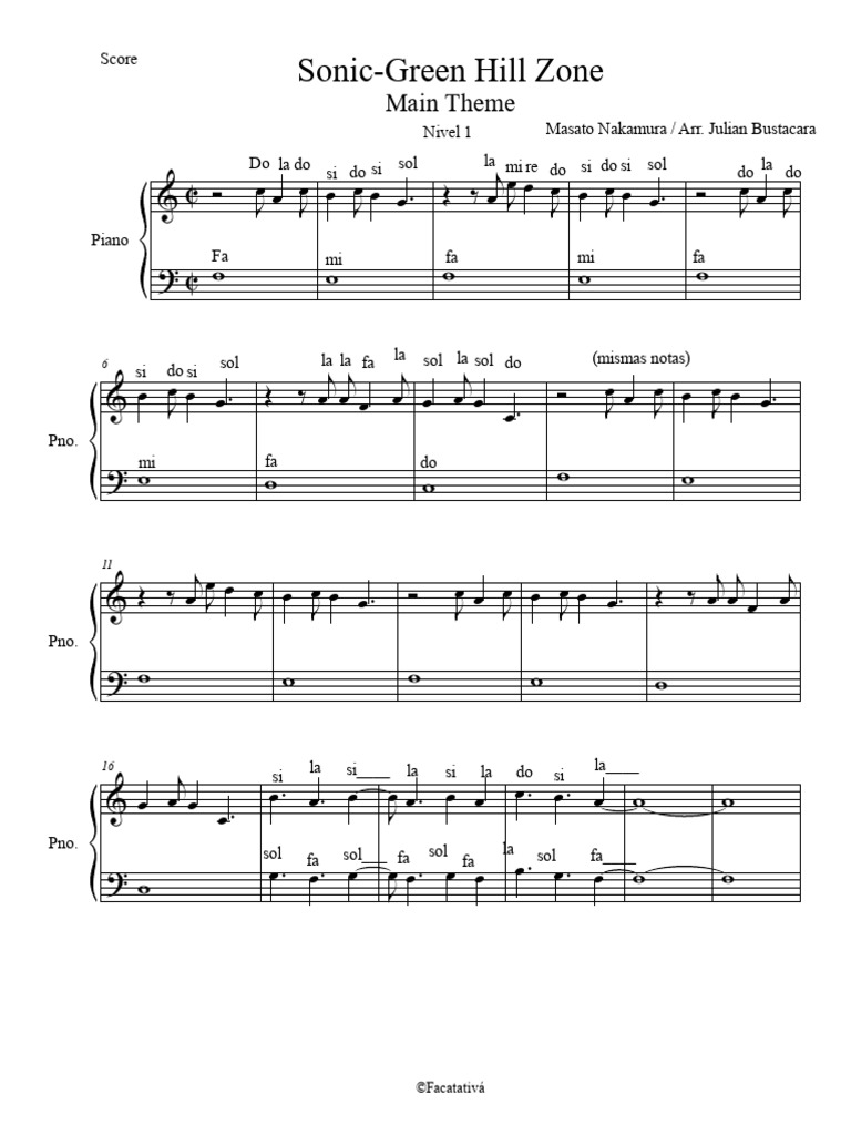 Sonic - Piano Full | PDF