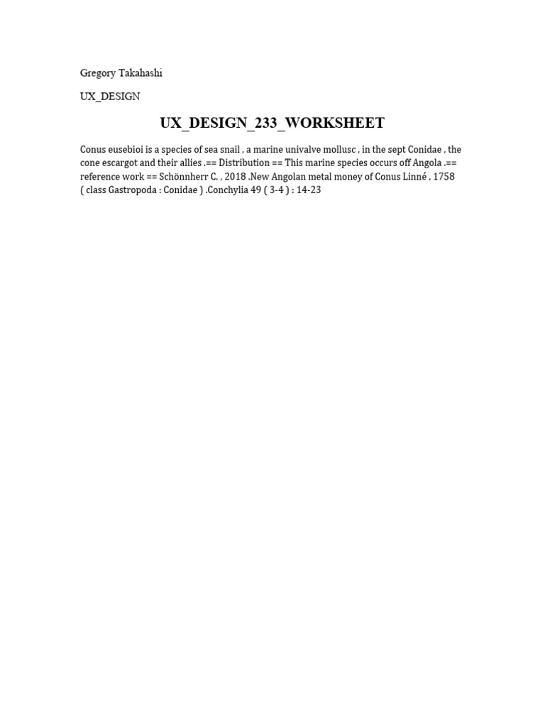 Ux Design 233 Worksheet | PDF