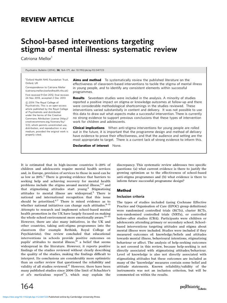 school-based-interventions-targeting-stigma-of-mental-illness ...