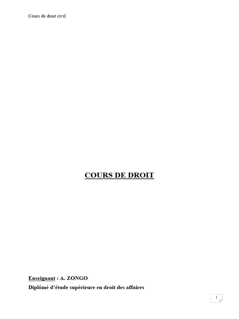 Introduction au Droit Civil et Sources | PDF | Compétence | Crime et ...