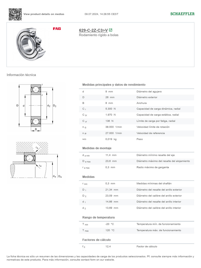 629-C-2Z-C3 V: Rodamiento Rígido A Bolas | PDF | Ingeniería mecánica
