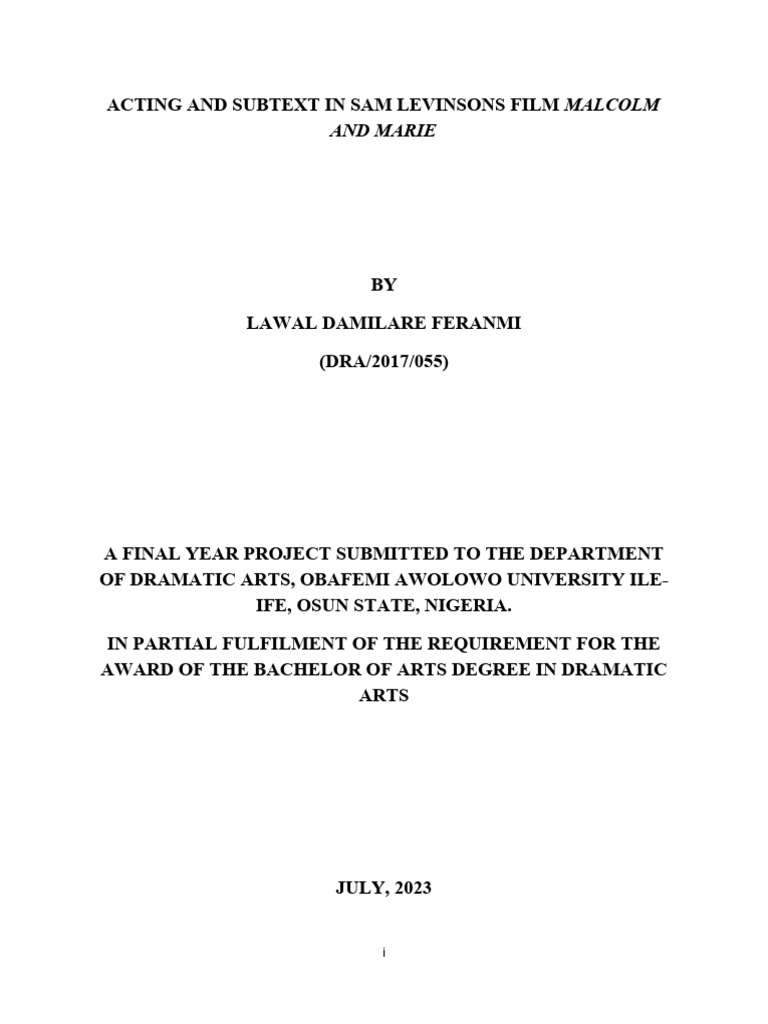 Acting and Subtext in Sam Levinson's Malcolm and Marie by Lawal ...