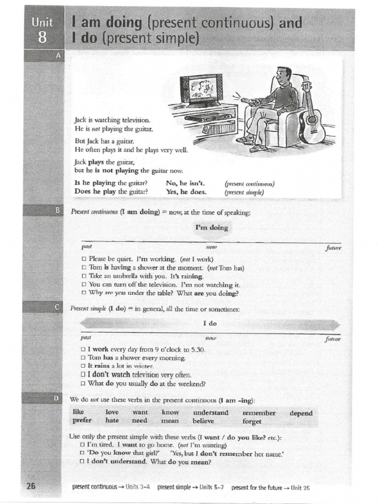 Present Simple and Continuous 1 | PDF