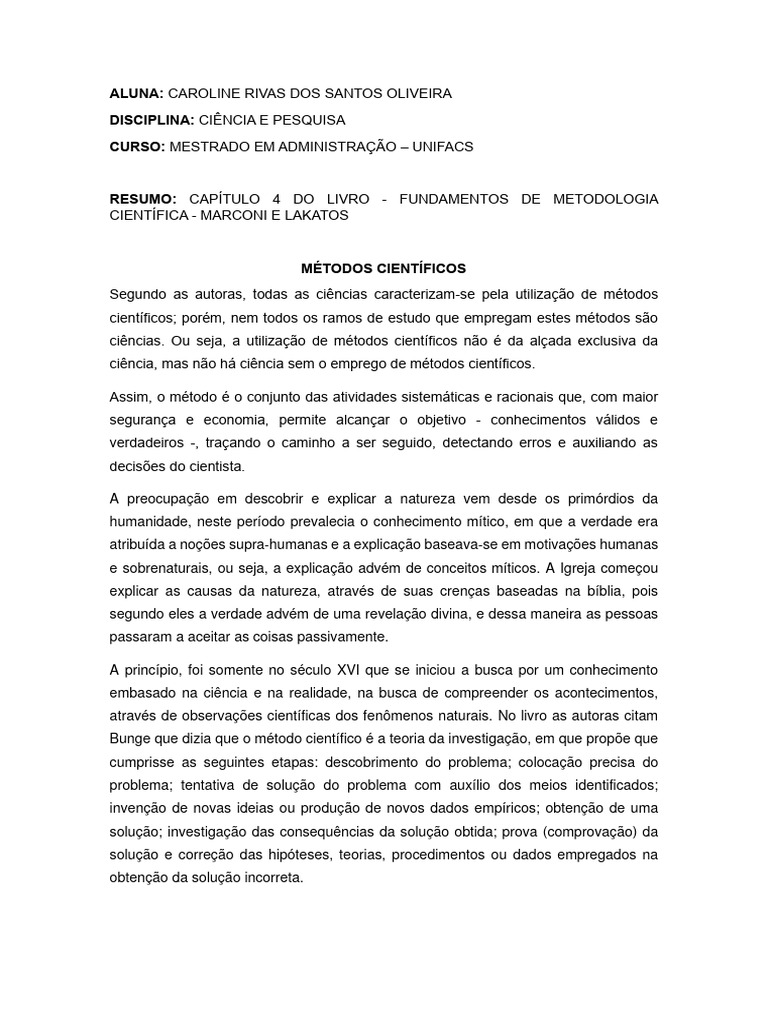 Exemplos de Métodos Científicos | PDF | Science | Método científico