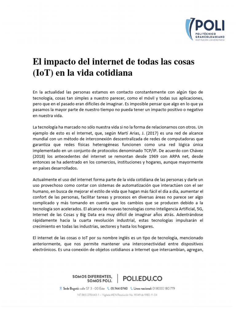 El Impacto Del Internet de Todas Las Cosas (IoT) en La Vida Cotidiana ...