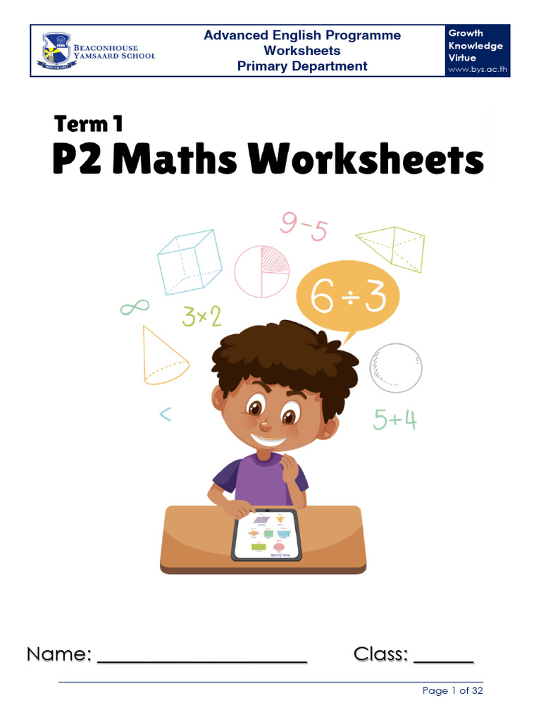 P2 Term 1 Worksheet | PDF | Worksheet | Multiplication
