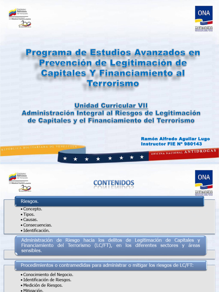 Presentación ONA Administracion de Riesgos DIA 1 - Partic | PDF ...