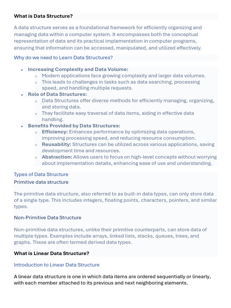 What Is Data Structure Unit 1 | PDF | Queue (Abstract Data Type) | Data ...