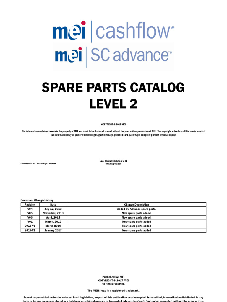2017 Level 2 Cashflow Sc And Sc Advance Spare Parts Guide V01
