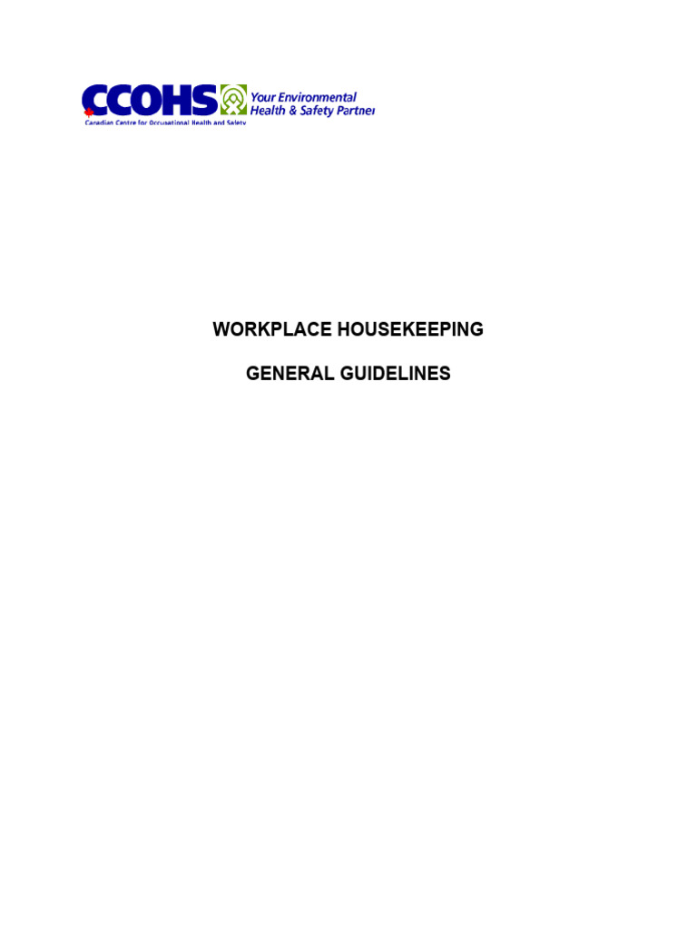 Workplace Housekeeping Guide | PDF | Housekeeping | Deep Foundation