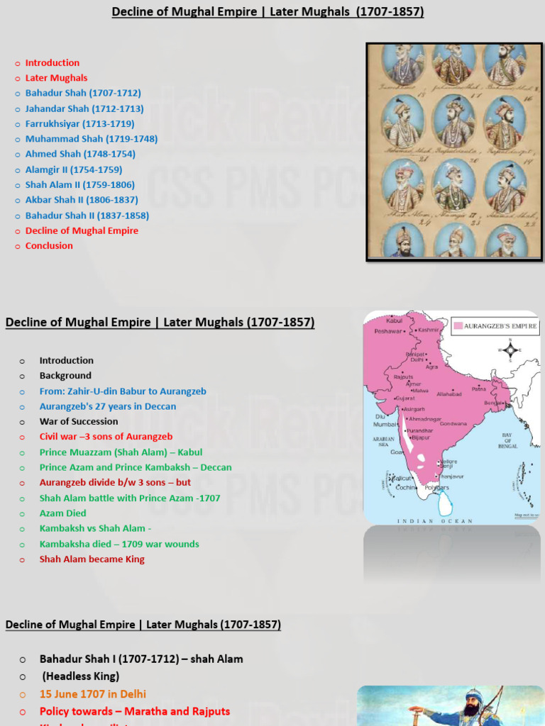 Decline of the Mughal Empire (1707-1857) | PDF | Mughal Empire