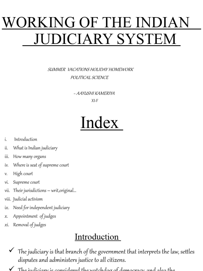 Overview of the Indian Judiciary System | PDF | Supreme Courts ...
