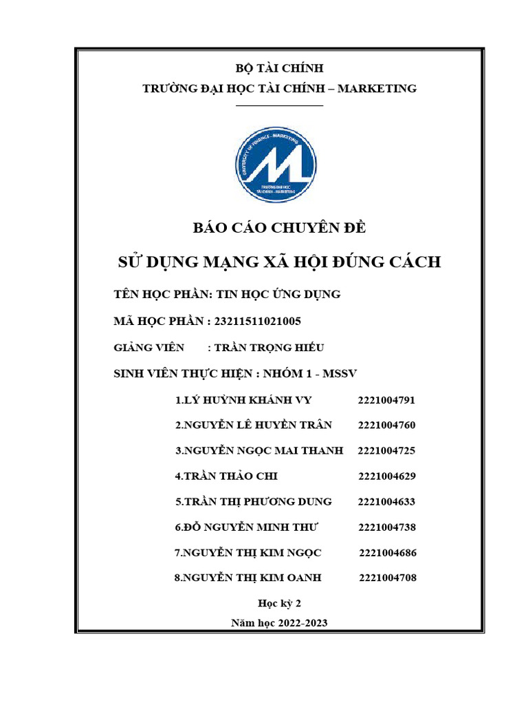 Thud Cách Dùng MXH Đúng Cách | PDF