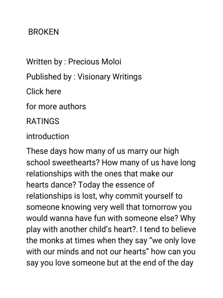 Broken - Precious Moloi | PDF | Science & Mathematics