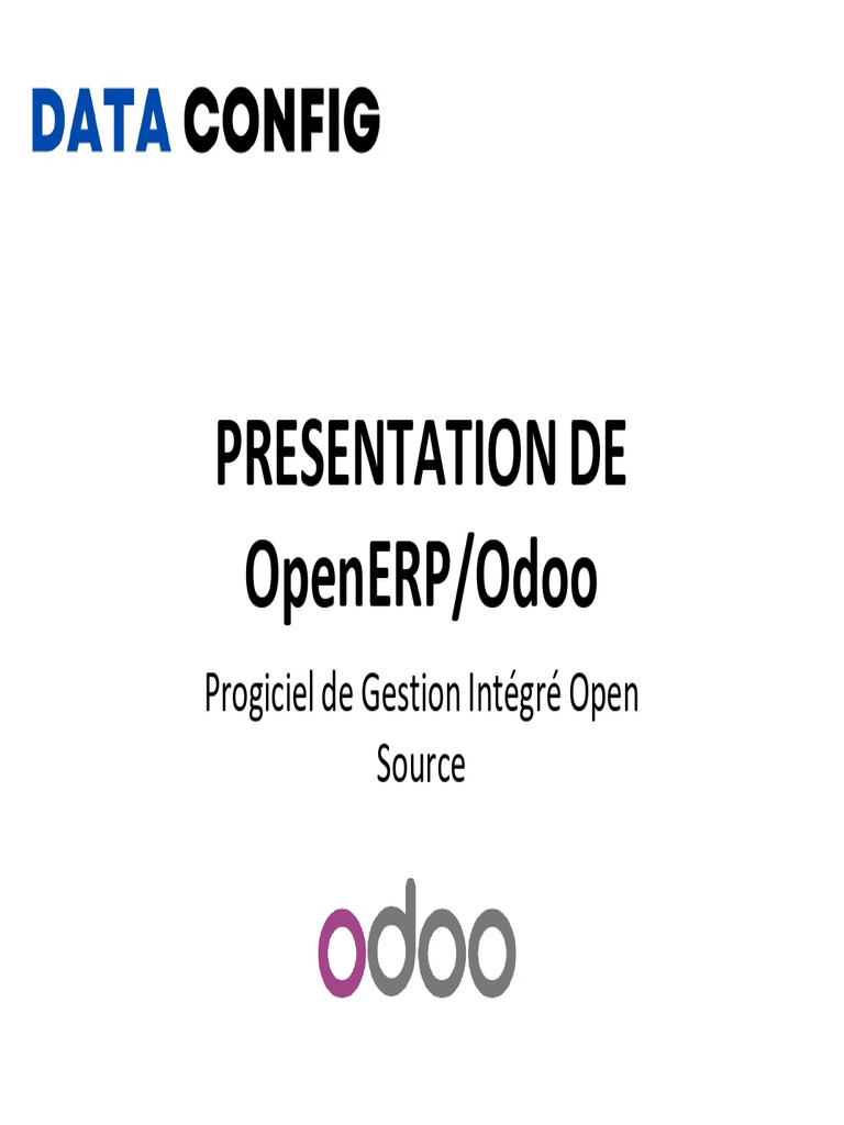 Présentation d'OpenERP/Odoo | PDF | Progiciel de gestion intégré ...
