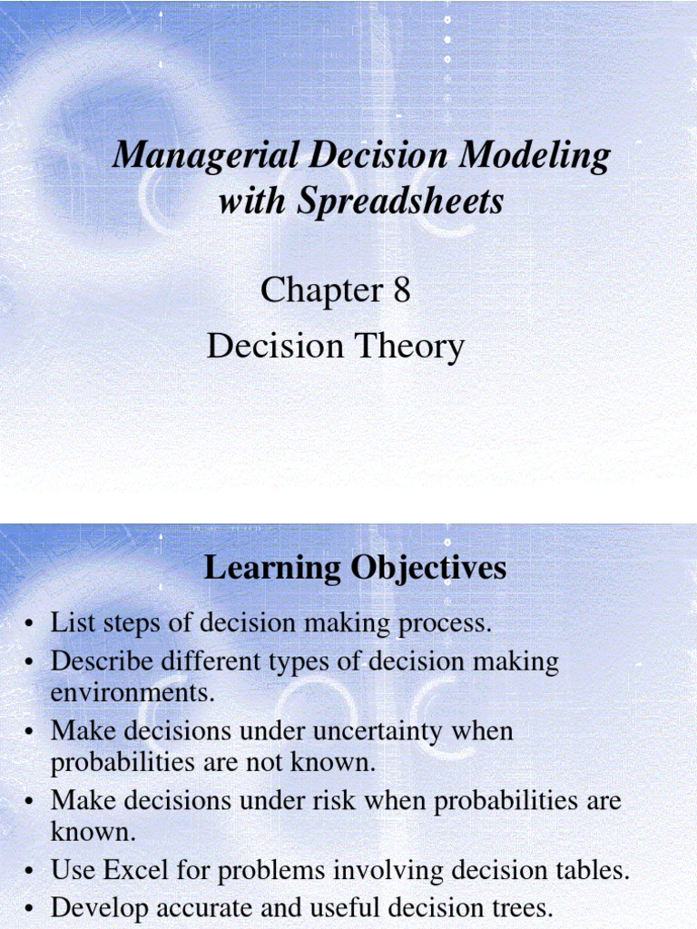 Decision Theory: EMV and Criteria | PDF | Decision Making | Applied ...