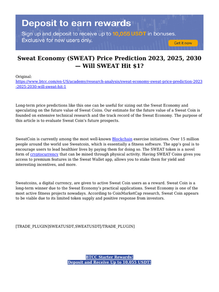 Sweat Economy Price Forecast 2023-2030 | PDF | Cryptocurrency | Futures  Contract