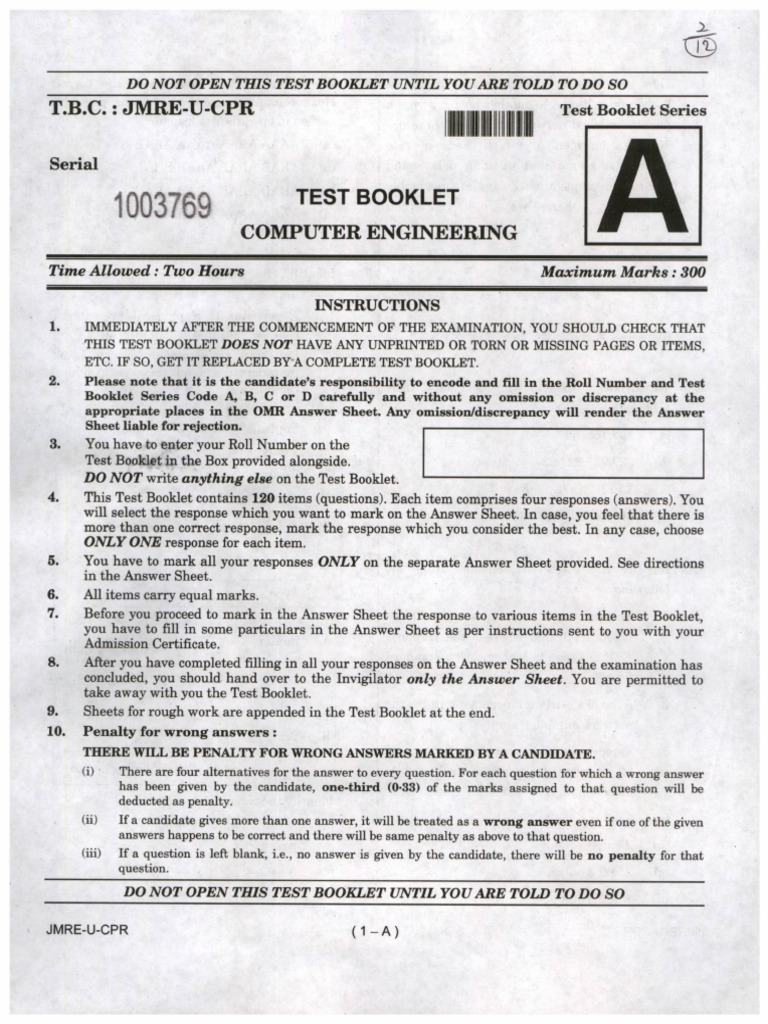 QP RT Computer Engineering 121222 | PDF