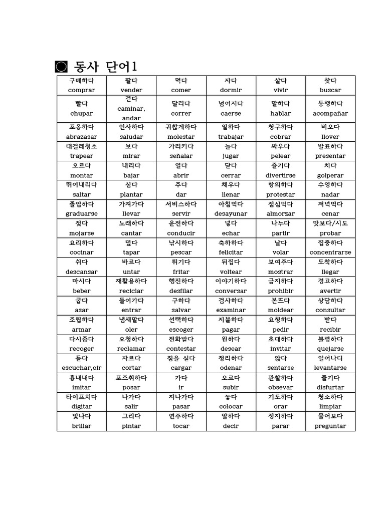 동사단어 | PDF