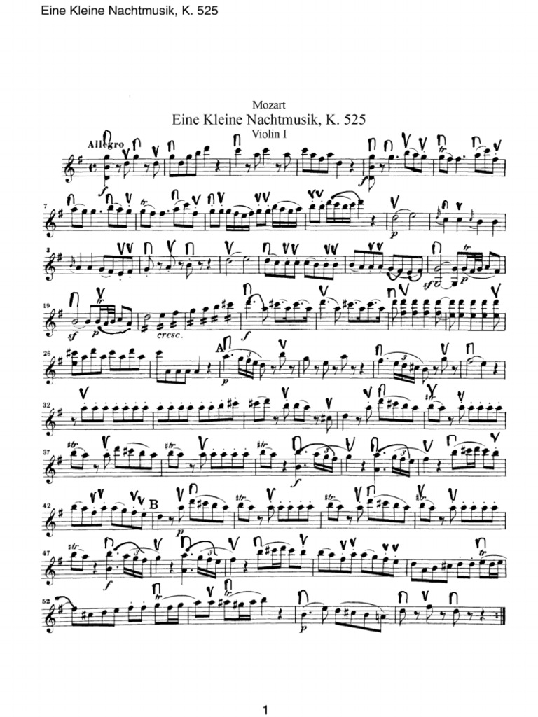 Mozart Eine Kleine Nachtmusik Violin I PDF