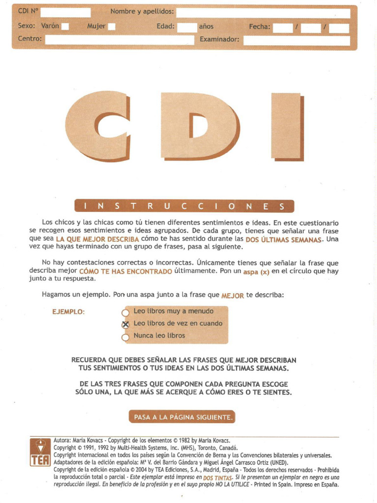 CDI Protocolo y Hoja de Respuesta 2023-1 | PDF