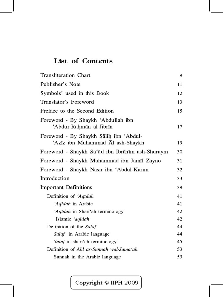 Contents 3 Islamic Beliefs09 05 12 Pdf Sunni Islam Muhammad
