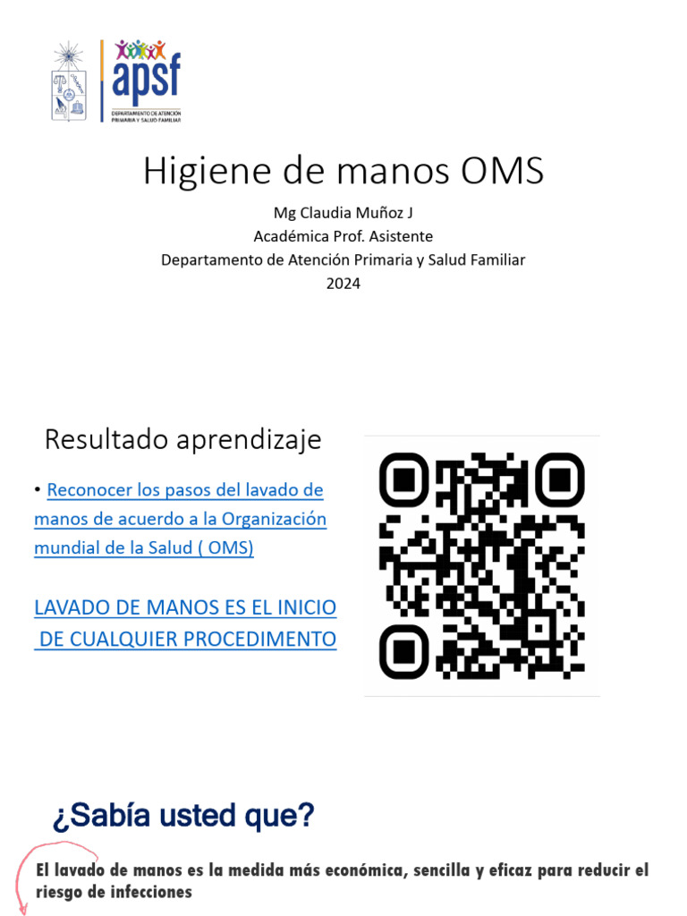 Higiene de Manos según OMS 2024 | PDF | Lavado de manos | Medicina
