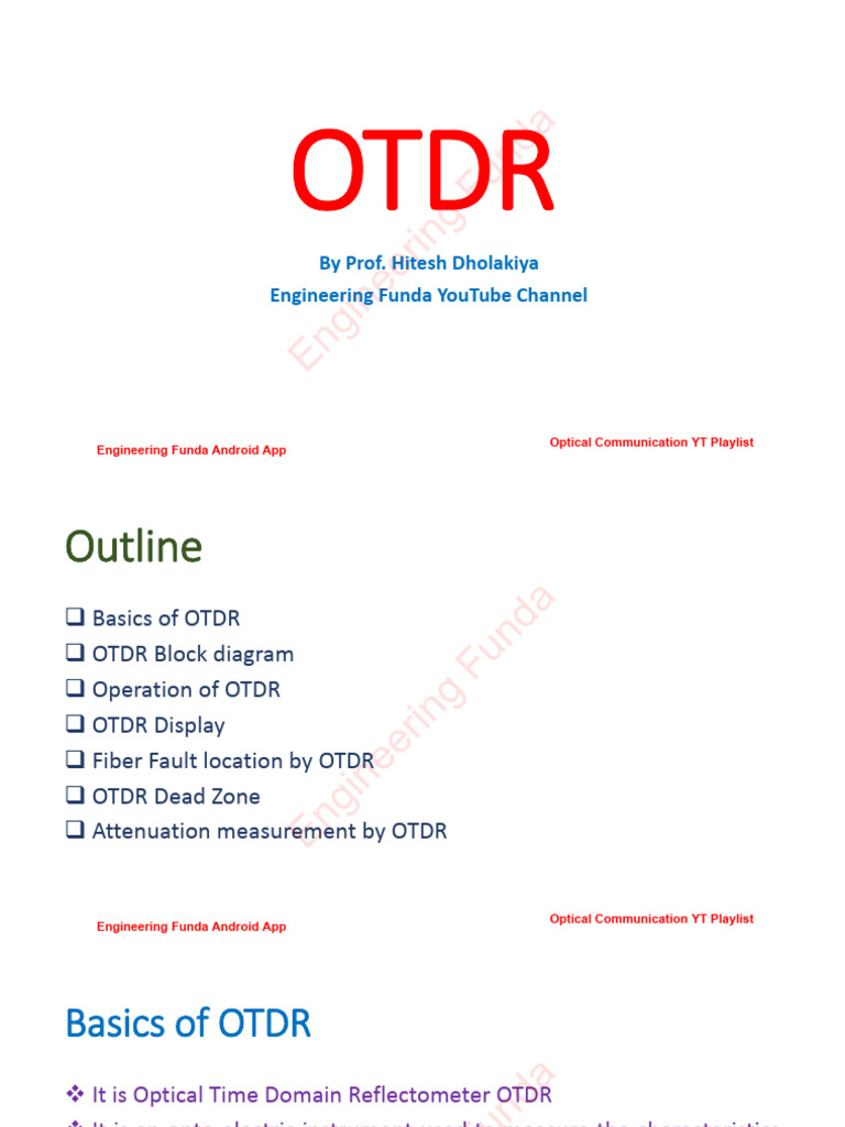 OTDR | PDF | Optical Fiber | Optics