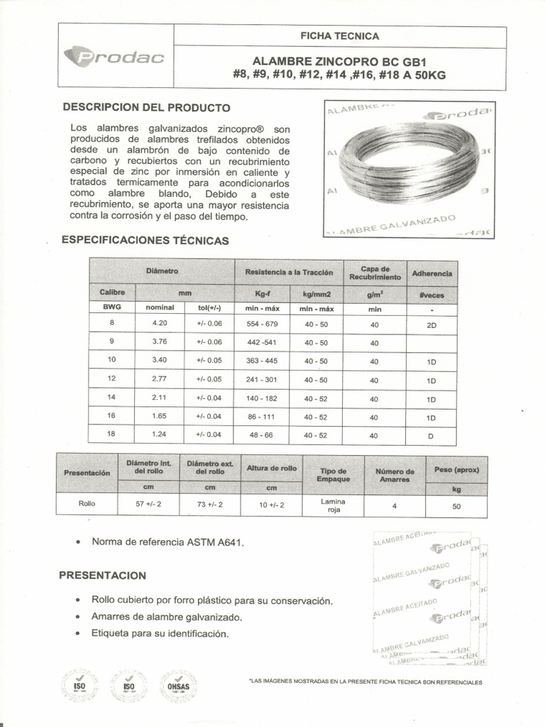 ALAMBRE GALVANIZADO_8_10_12_14_16_18 | PDF