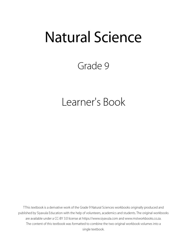 Grade 9 Natural Science Learner's Book | PDF | Cell (Biology) | Cytoplasm