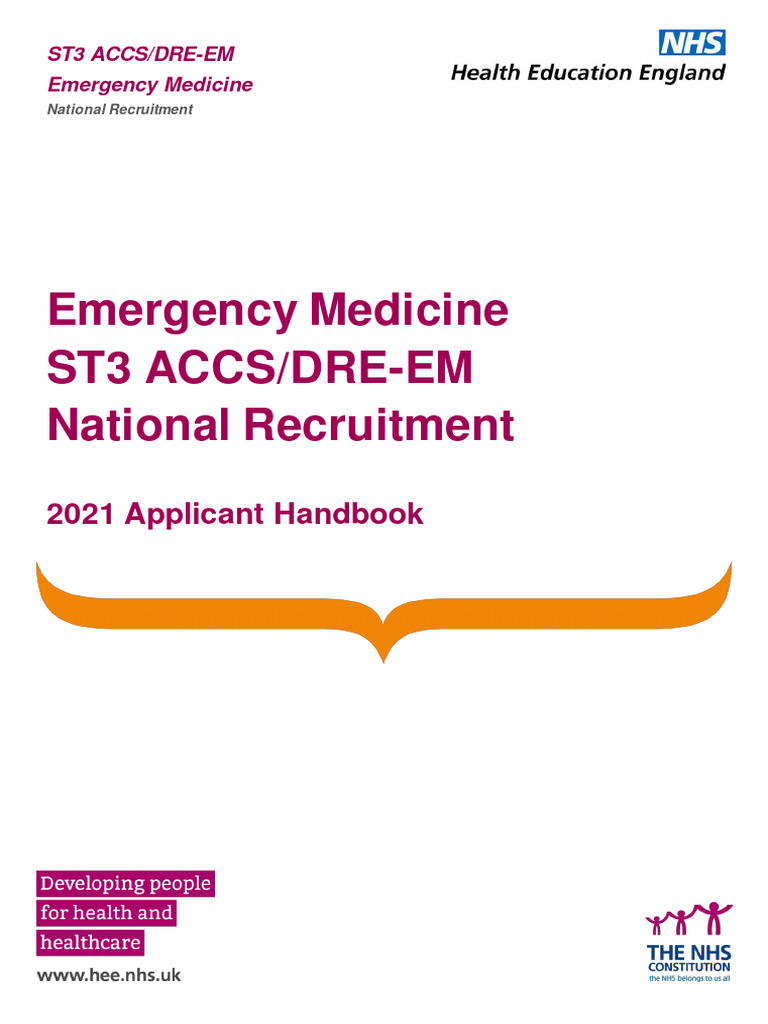 2021 St3 em Applicant Handbook | PDF | Medicine | Recruitment
