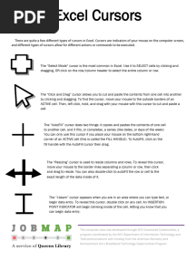 Excel Cursors