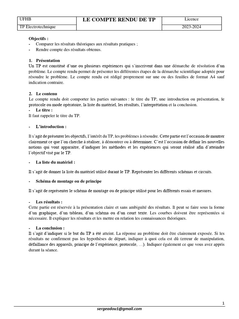 Compte Rendu TP Électrotechnique 2023 | PDF | Ordinateurs