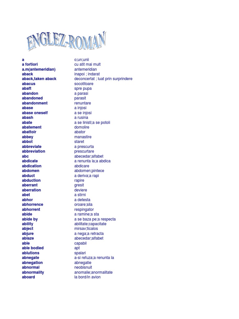 Dictionar Englez Roman PDF bild