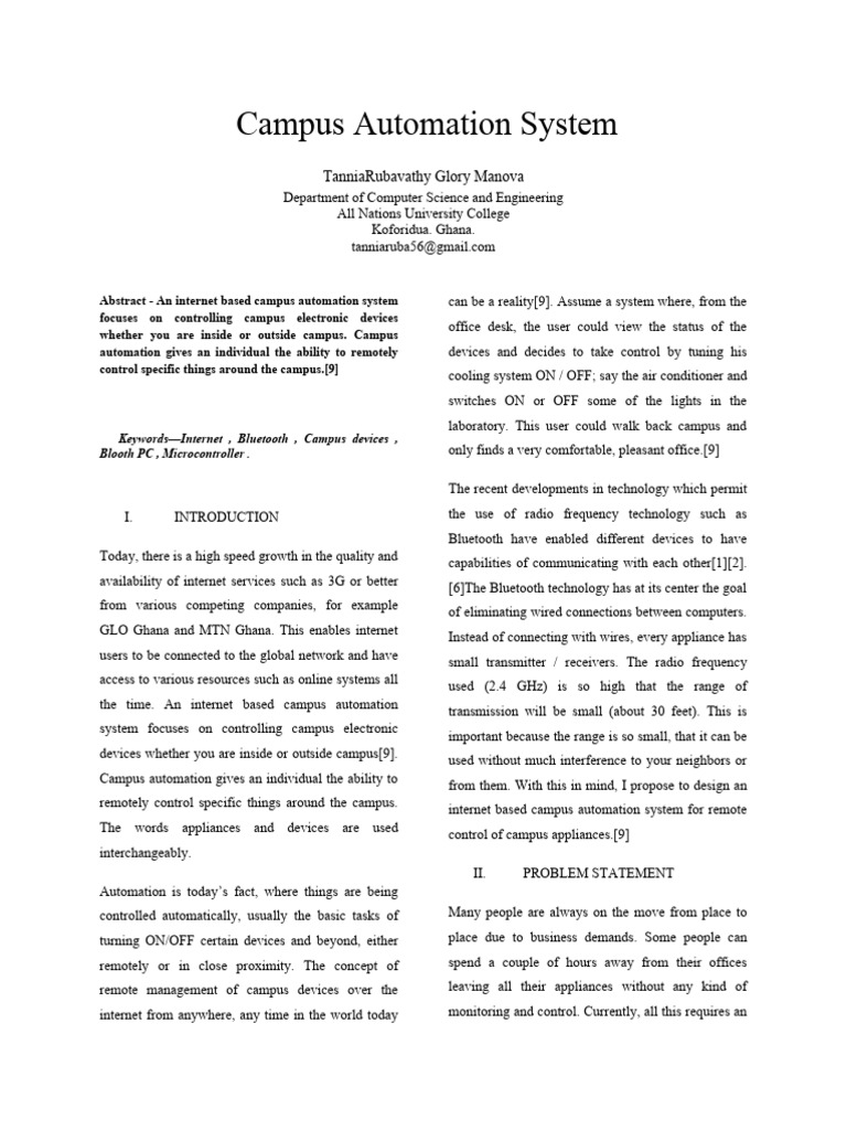 Internet-Based Campus Automation System | PDF | Internet | Bluetooth