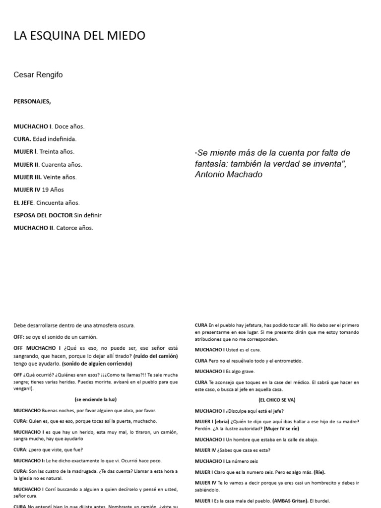 La Esquina del Miedo: Un Crimen Urgente | PDF
