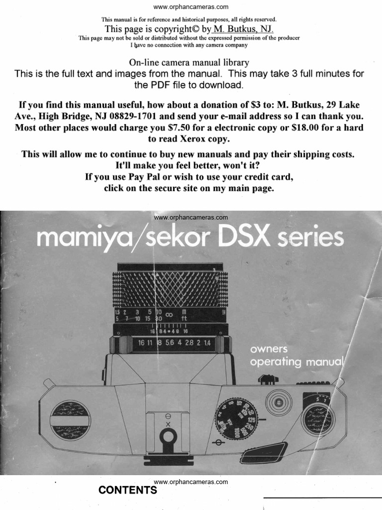 Mamiya sekor dsx user manual pdf equipment recording devices