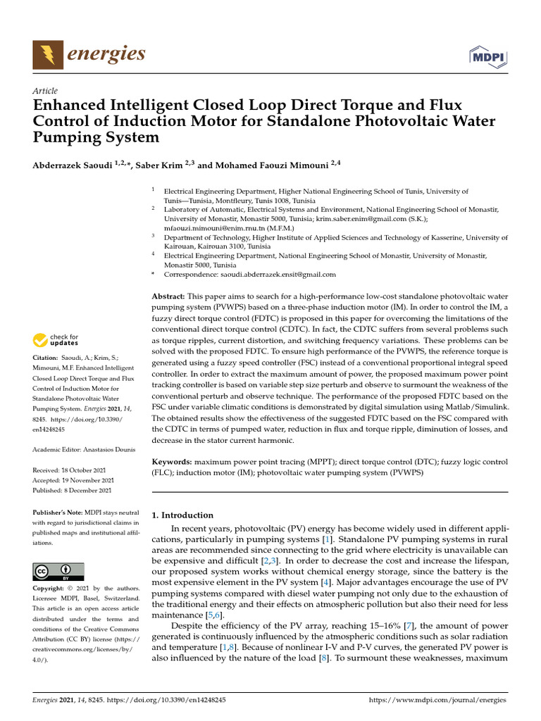 Enhanced Intelligent Closed Loop Direct Torque and | PDF | Electric ...