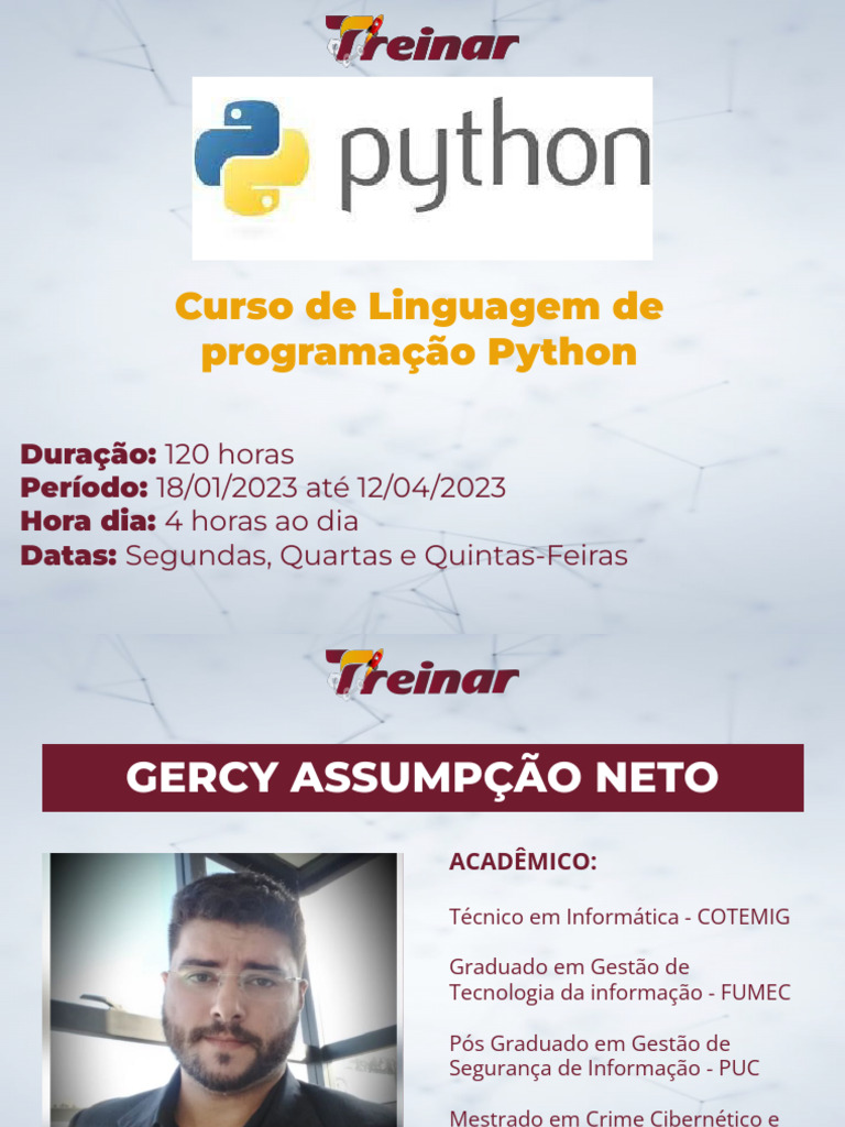 Curso de Linguagem de Programação Python - Fev, Mar, Abr - 2023 | PDF ...