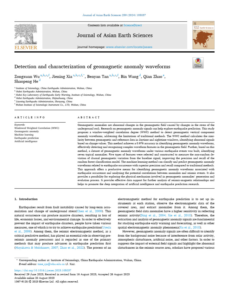 Geomagnetic Anomaly Detection Method | PDF | Earth's Magnetic Field ...