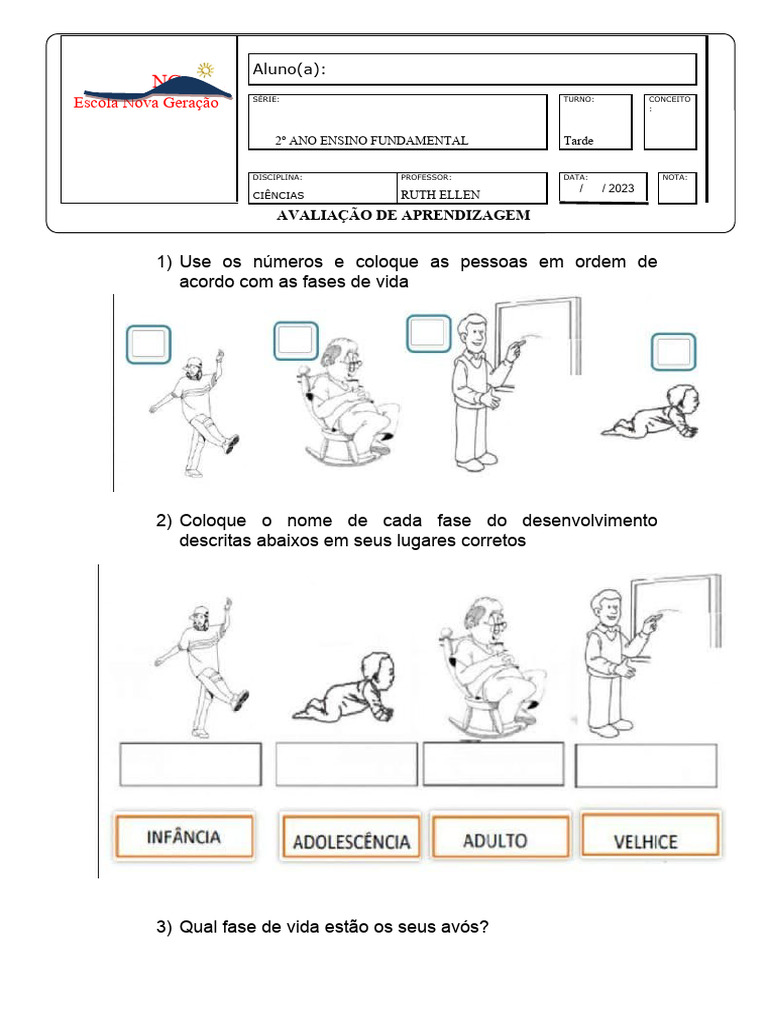 Avaliação de Ciências 2º Ano Fundamental | PDF | Carreira e Crescimento ...